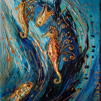 Картина под названием "Life Totem #2. The…" - Elena Kotliarker, Подлинное произведение искусства, Акрил Установлен на Деревя…