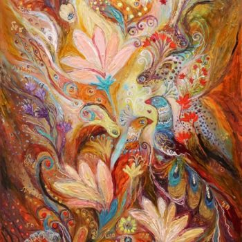 Pintura intitulada "The lilies and bell…" por Elena Kotliarker, Obras de arte originais, Acrílico