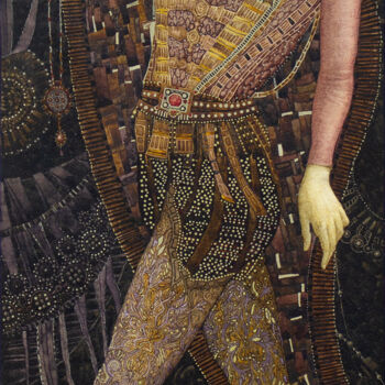 Pittura intitolato "Антикварные пажи (2)" da Elena Kozachuk, Opera d'arte originale, Acquarello