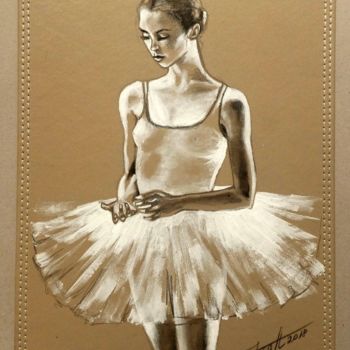 「"Ballet dancer II"2…」というタイトルの絵画 Elena Kraftによって, オリジナルのアートワーク, アクリル