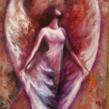 Painting titled ""ANGEL"" by Elena Kraft, Original Artwork, Acrylic