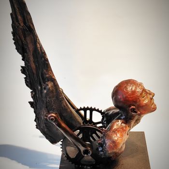 Scultura intitolato ""Icarus"" da Elena Kraft, Opera d'arte originale, Argilla