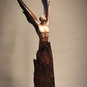 Sculpture intitulée ""ICARUS.START" UNIQ…" par Elena Kraft, Œuvre d'art originale, Bois