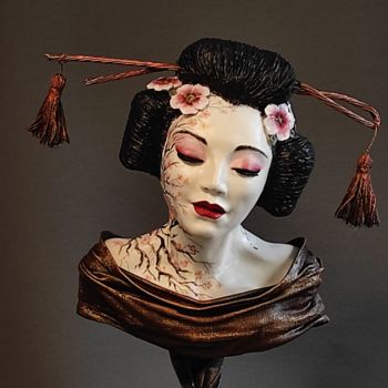 Escultura titulada ""Chio Chio San"" por Elena Kraft, Obra de arte original, Arcilla