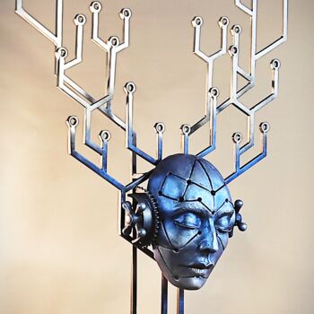 Skulptur mit dem Titel ""SUPERNOVA-SUPERBRA…" von Elena Kraft, Original-Kunstwerk, Metalle
