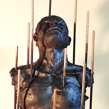 Sculpture intitulée ""RESILIENCE PILLARS…" par Elena Kraft, Œuvre d'art originale, Argile