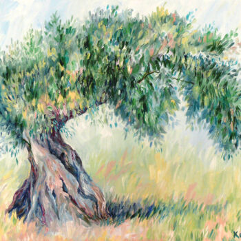 Schilderij getiteld "Olive tree" door Elena Kudryashova, Origineel Kunstwerk, Olie