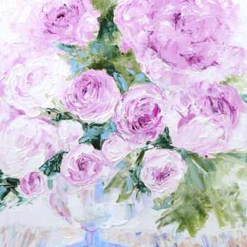 Schilderij getiteld "Floral bouquet." door Elena Kudryashova, Origineel Kunstwerk, Olie
