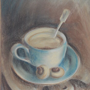 Картина под названием "Кофейный вечер" - Elena Kurnosova, Подлинное произведение искусства