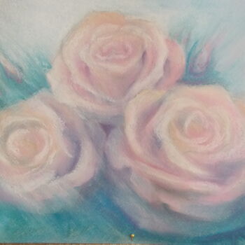 Peinture intitulée "Розы" par Elena Kurnosova, Œuvre d'art originale, Pastel
