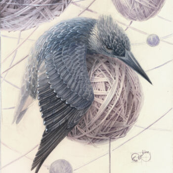 Картина под названием "Threads" - Elena Limkina, Подлинное произведение искусства, Акварель