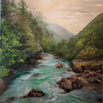 Peinture intitulée "River" par Elena Mardashova, Œuvre d'art originale, Huile