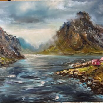 Painting titled "Norway" by Elena Mardashova, Original Artwork, Oil