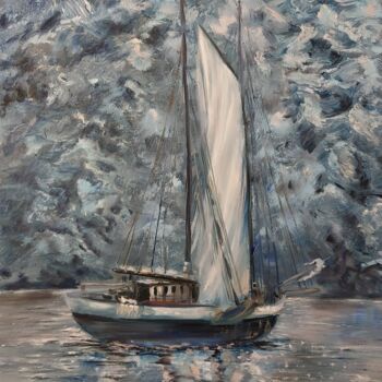Painting titled "Arctic area" by Elena Mardashova, Original Artwork, Oil