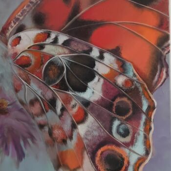 Painting titled "Orange butterfly" by Elena Mardashova, Original Artwork, Oil