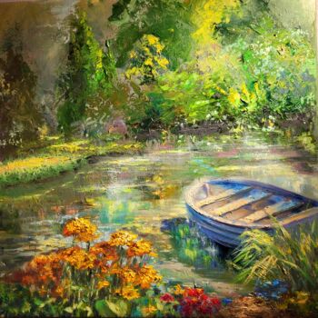 Painting titled "Midday in park" by Elena Mardashova, Original Artwork, Oil