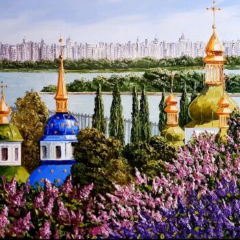 绘画 标题为“Выдубичский монасты…” 由Елена Маркчева, 原创艺术品, 油 安装在木质担架架上