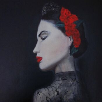 Painting titled "Flamenco Tänzerin F…" by Elena Nasonova, Original Artwork, Oil