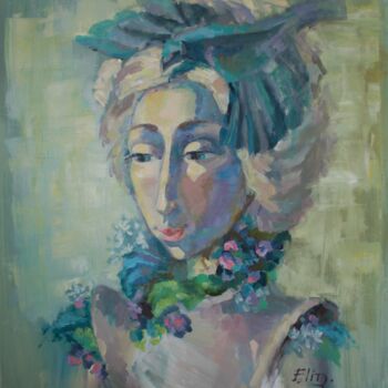 Painting titled "May" by Elena Naydenok, Original Artwork, Oil Mounted on Wood Stretcher frame
