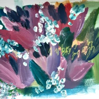 Pintura intitulada "February bouquet" por Elena Khasanova, Obras de arte originais, Acrílico