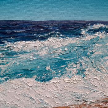 Painting titled "Storm. Sea is shaki…" by Elena Petrova, Original Artwork, Oil