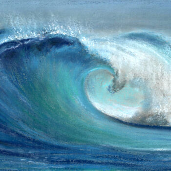 Drawing titled "Powerful wave №4(Pa…" by Elena Petrova, Original Artwork, Pastel