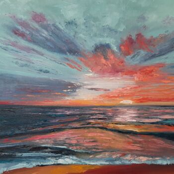 Картина под названием "Sunset №1" - Elena Petrova, Подлинное произведение искусства, Масло