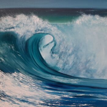 Painting titled "Wave №16" by Elena Petrova, Original Artwork, Oil