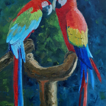 Отпечатки и Гравюры под названием "Parrots(Print)" - Elena Petrova, Подлинное произведение искусства, Цифровая печать