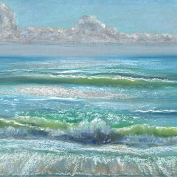 Рисунок под названием "Sea №3(Pastel)" - Elena Petrova, Подлинное произведение искусства, Пастель