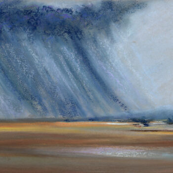 Рисунок под названием "Thunderstorm over t…" - Elena Petrova, Подлинное произведение искусства, Пастель