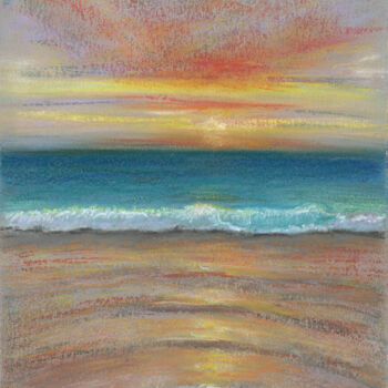 Dessin intitulée "Sea №22(Pastel)" par Elena Petrova, Œuvre d'art originale, Pastel