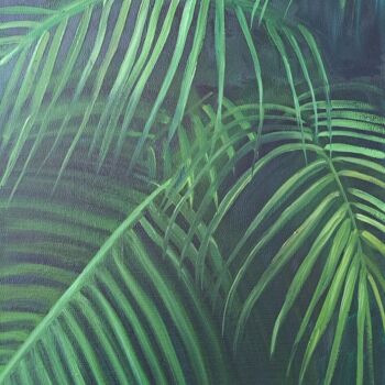Painting titled "Palm trees №5" by Elena Petrova, Original Artwork, Oil