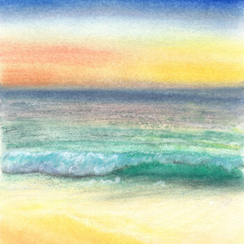 Dessin intitulée "Sea №28(Pastel)" par Elena Petrova, Œuvre d'art originale, Pastel