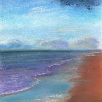 Drawing titled "Sea №29(Pastel)" by Elena Petrova, Original Artwork, Pastel