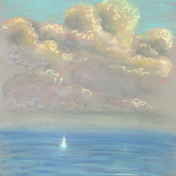 Disegno intitolato "Sea №30(Pastel)" da Elena Petrova, Opera d'arte originale, Pastello