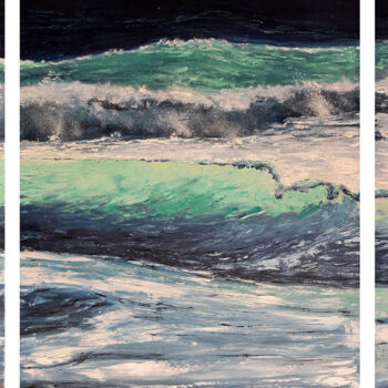 Peinture intitulée "Waves. Ocean №7" par Elena Petrova, Œuvre d'art originale, Huile Monté sur Châssis en bois