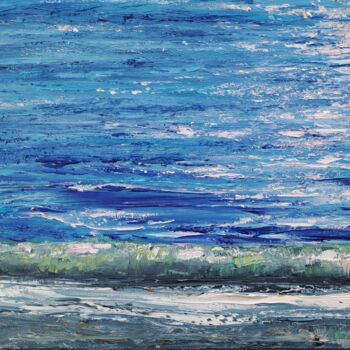 Painting titled "Sea №17" by Elena Petrova, Original Artwork, Oil