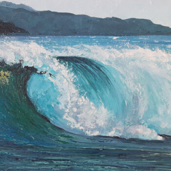 Printmaking titled "Wave on the mountai…" by Elena Petrova, Original Artwork, Digital Print