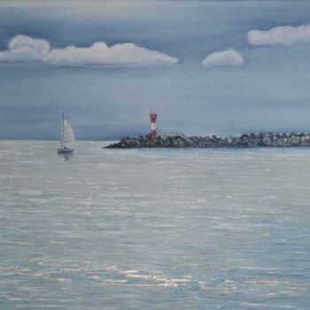Painting titled "Lighthouse №3" by Elena Petrova, Original Artwork, Oil