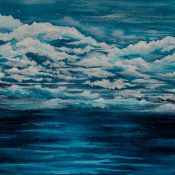 Peinture intitulée "Clouds under sea -…" par Elena Polak, Œuvre d'art originale, Acrylique