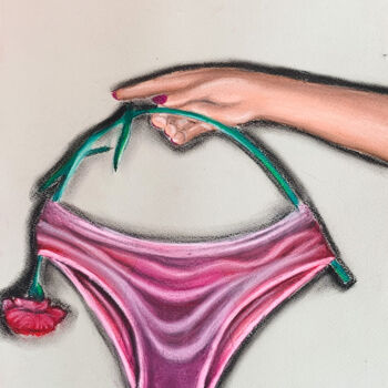 Dessin intitulée "Virginity - provoca…" par Elena Polak, Œuvre d'art originale, Pastel