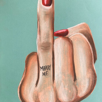 Zeichnungen mit dem Titel "Marry me - small dr…" von Elena Polak, Original-Kunstwerk, Pastell
