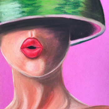 Drawing titled "Watermelon sexy red…" by Elena Polak, Original Artwork, Pastel