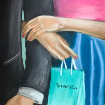 Drawing titled "Tiffany's Date - be…" by Elena Polak, Original Artwork, Pastel