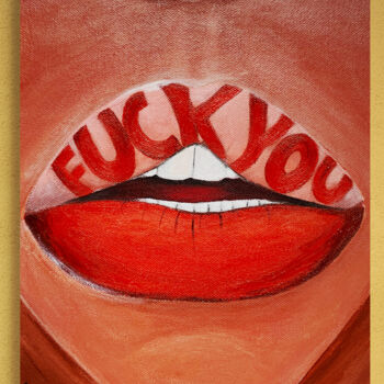 Arte digital titulada "Red lips - Print on…" por Elena Polak, Obra de arte original, Trabajo Digital 2D