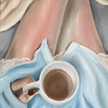 Pintura intitulada "Morning vibes oil o…" por Elena Polak, Obras de arte originais, Óleo Montado em Armação em madeira