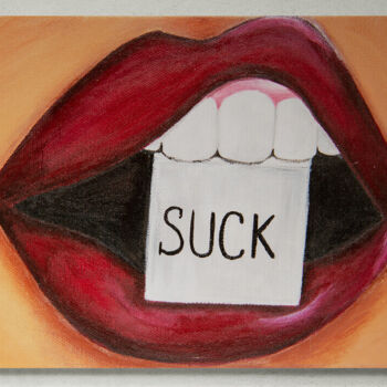 Arts numériques intitulée "Red lips huge pop a…" par Elena Polak, Œuvre d'art originale, Travail numérique 2D