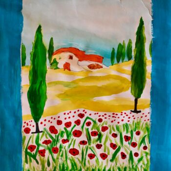 Peinture intitulée "Toscane" par Eléna Rainaud, Œuvre d'art originale, Acrylique