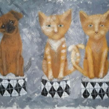 Painting titled "Трио на бис" by Elena Razumkova, Original Artwork, Acrylic